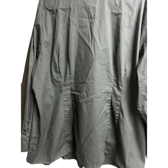 Soft Surroundings Black Button Up Pleated Collar Cuffs Women's Shirt 3X - Picture 6 of 7